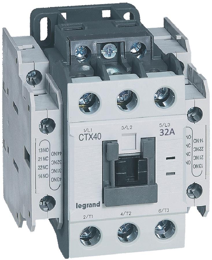 Контактор CTX3-40 3P 15kW (32A AC-3) 2NO-2NC 24V DC Legrand, LEGRAND НИСКО НАПРЕЖЕНИЕ, 416121