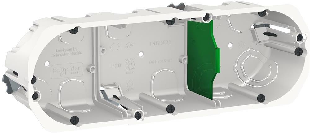 Конзолна кутия за гипсокартон 3х Ø67мм дълбочина 50мм SE, SCHNEIDER ELECTRIC, IMT35935