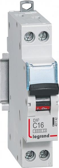 Автоматичен прекъсвач DX3 1P+N 16A крива С 6kA Legrand, LEGRAND НИСКО НАПРЕЖЕНИЕ, 407742