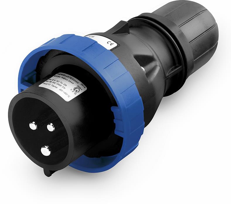 Взривозащитен щепсел 2P+Е 16A EX II 2D зона 21/22 IP66/IP67 Scame, SCAME, 218.EX1633
