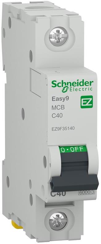 Автоматичен прекъсвач Easy 9 1P 40A крива C 6kA SE, SCHNEIDER ELECTRIC НИСКО НАПРЕЖЕНИЕ, EZ9F35140