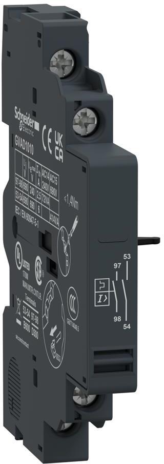 Блок помощни контакти TeSys GVxP 2NO страничен монтаж SE, SCHNEIDER ELECTRIC НИСКО НАПРЕЖЕНИЕ, GVAD1010