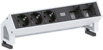Модул DESK 2 с 3х Шуко и 2х празни модула, цвят Бял, Bachmann, BACHMANN, B902.201