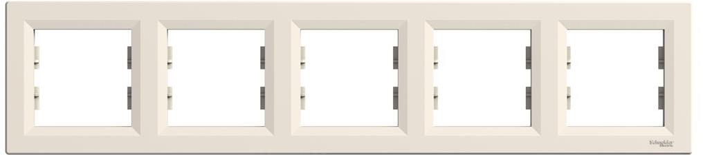 Рамка 5х цвят Крем Asfora SE, SCHNEIDER ELECTRIC, EPH5800523