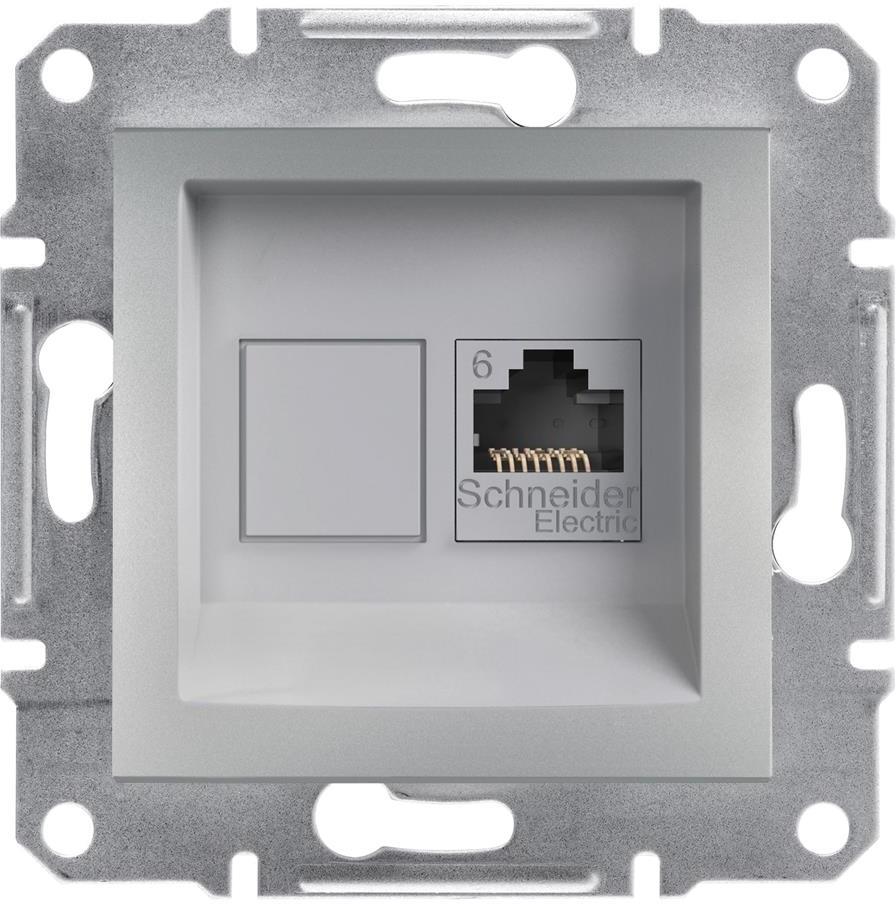 Розетка RJ45 UTP cat.6 цвят Алуминий Asfora SE, SCHNEIDER ELECTRIC, EPH4700161