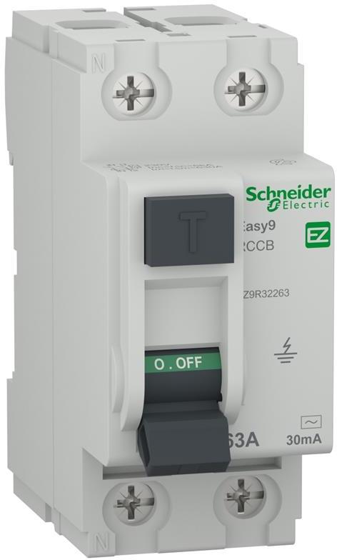 ДТЗ Easy 9 2P 63A 30mA тип AC 6kA 2 мод. SE, SCHNEIDER ELECTRIC НИСКО НАПРЕЖЕНИЕ, EZ9R32263