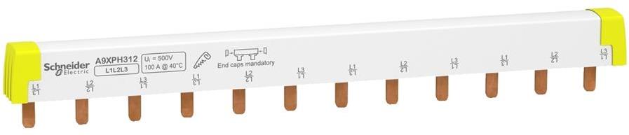 Захранващ гребен Acti 9 3P 16мм2 80A 4 прекъсвача L1L2L3 SE, SCHNEIDER ELECTRIC НИСКО НАПРЕЖЕНИЕ, A9XPH312