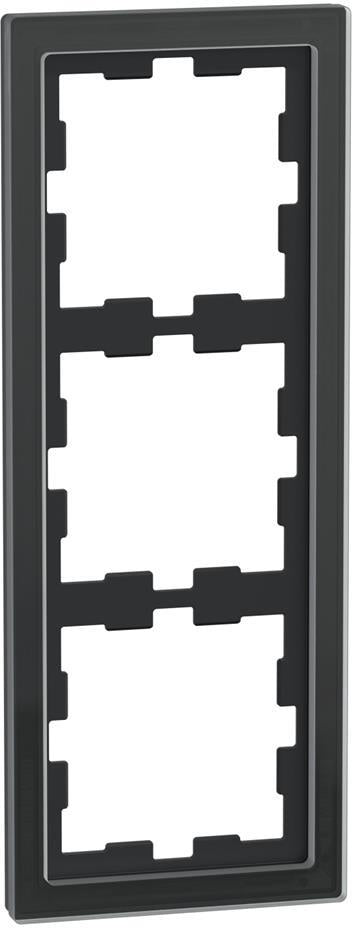 Рамка 3х цвят Черен оникс System Design Merten SE, SCHNEIDER ELECTRIC, MEG4030-6503