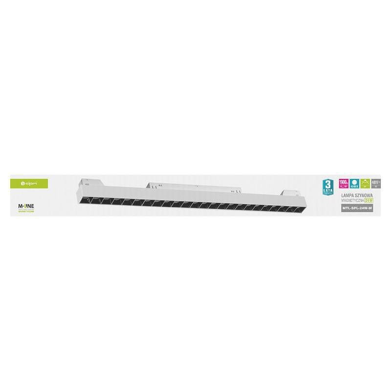 Линейна магнитна лампа за релсова система M-LINE, бяла, 24 W, 1900 lm, 4000 K, DPM, MTL-SPL-24W-W