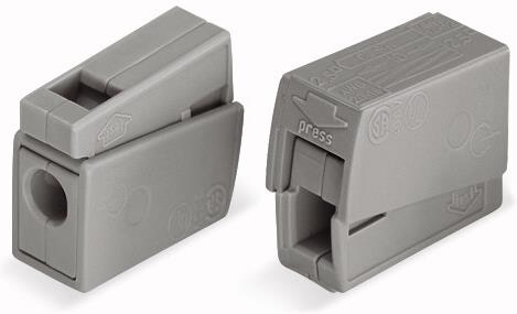 Бърза връзка Wago 0,5-2,5 mm2 (100бр.) сива за захранване на осв.тяло, WAGO, 224-101
