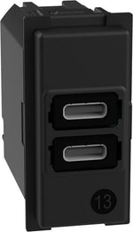 Розетка 2xUSB за зареждане тип C+C 3A 15W 1 мод. Living Now Bticino - K4191CC