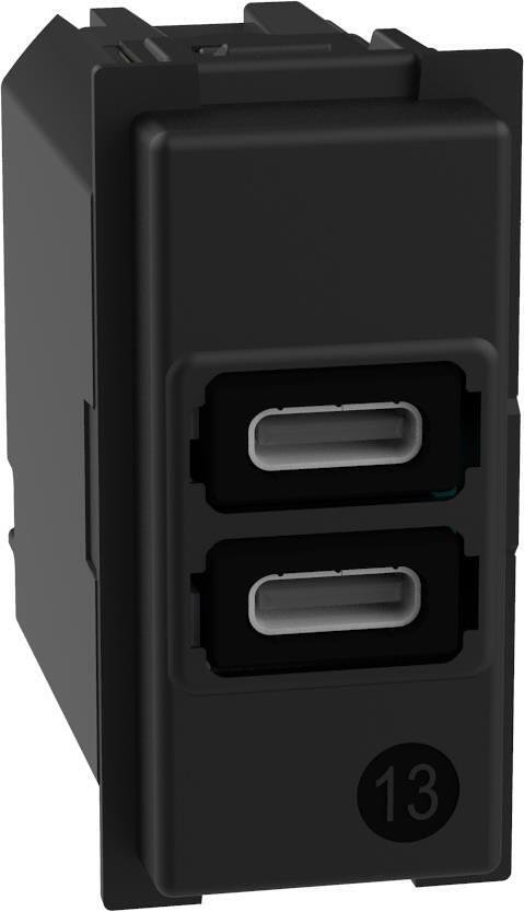 Розетка 2xUSB за зареждане тип C+C 3A 15W 1 мод. Living Now Bticino - K4191CC