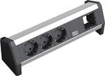 Модул DESK 1 с 3х Шуко и 1х празен модул, цвят Черен, Bachmann, BACHMANN, B902.000