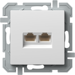 Розетка 2xRJ45 UTP cat.5e цвят Бял Logiq TEM, KQ39PWXO