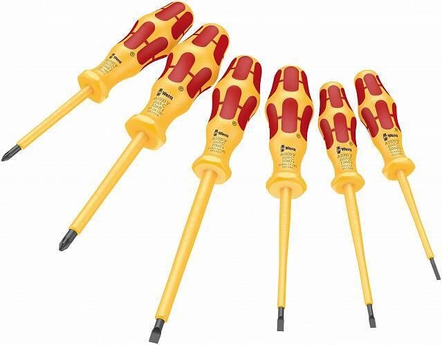 Комплект отвертки, 4х шлиц и 2х PZ, 106x/6 Kraftform VDE 1000V Wera - W051576