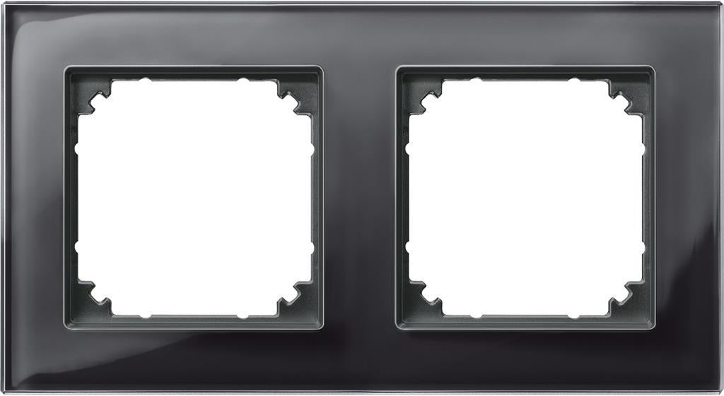 Рамка 2х цвят Оникс, стъкло System M Merten SE, SCHNEIDER ELECTRIC, 489203