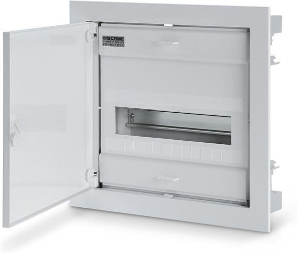 Табло за СКРИТ монтаж 12+2 DIN модула с метална плътна врата 343x368x90 Scame-677.1012.1