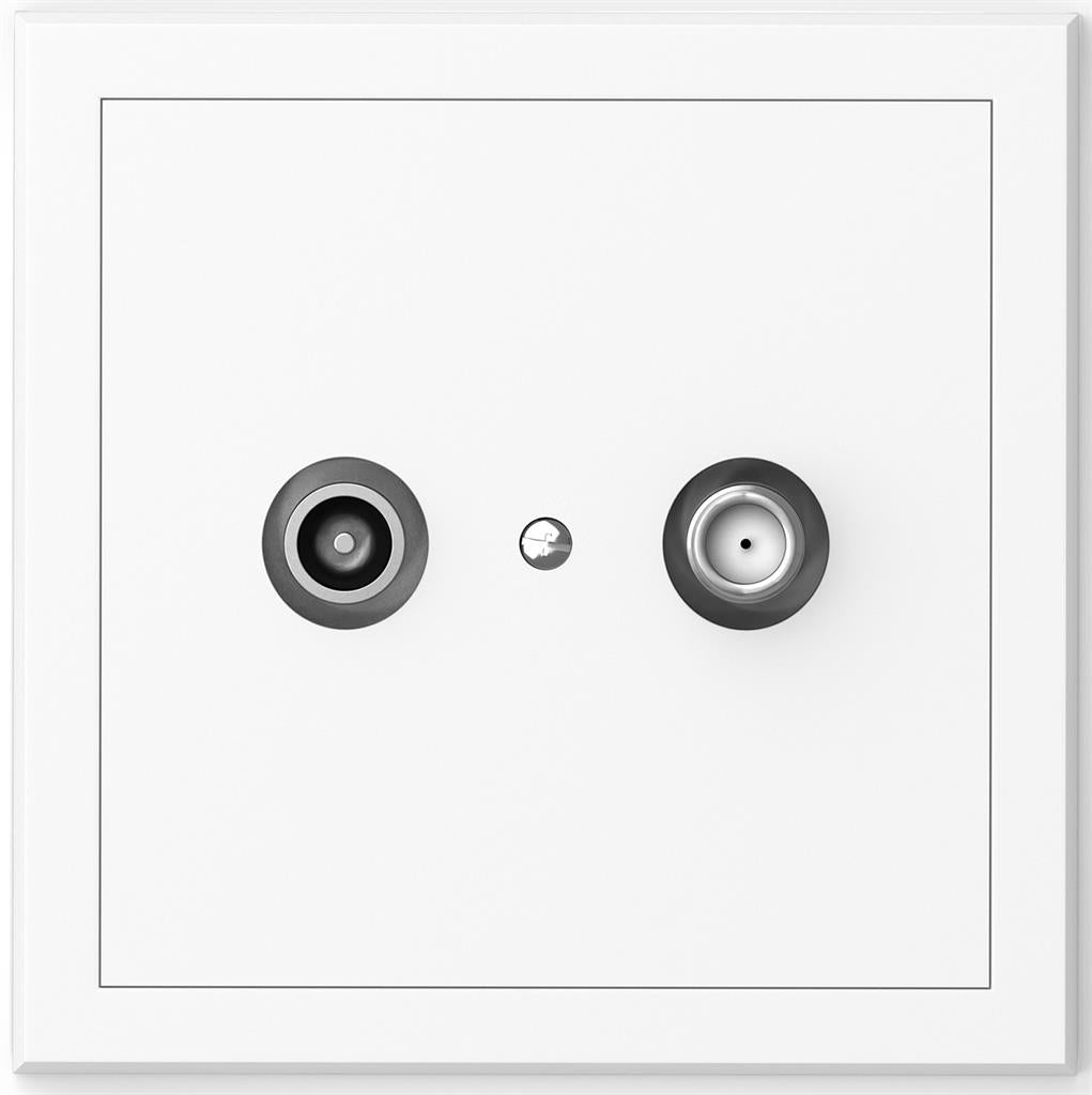 Розетка TV+SAT крайна 1dB моноблок цвят БЯЛ мат Adria Commel, COMMEL, C043-522