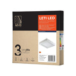 LETI LED 24W осветително тяло, за повърхностен монтаж, квадратно, 1900lm, 3000K, бяло, вградено LED захранване - AD-OD-6075WLX3, ADVITI