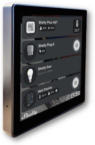 Пулт за управление със Smart реле 1х On/Off 5A изисква неутрала черен Shelly Wall Display - 262597