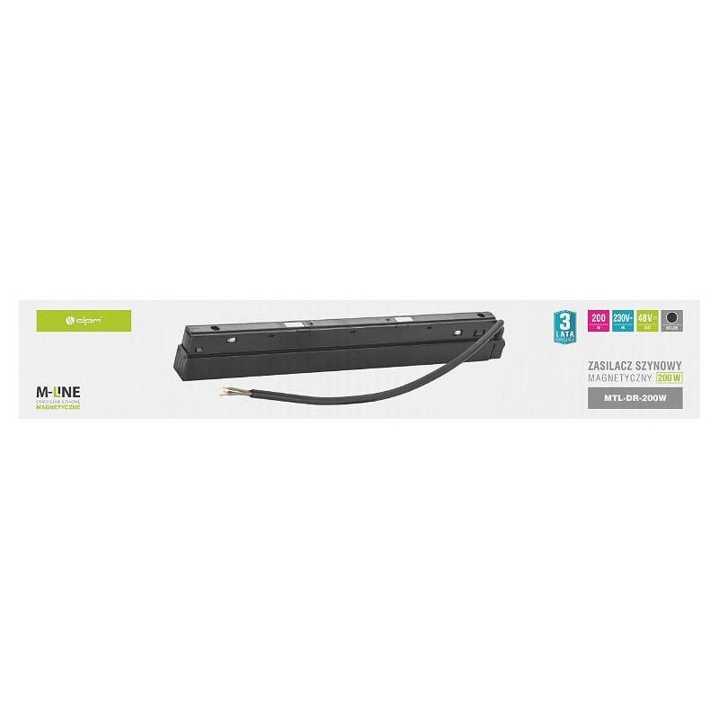 Захранване за магнитна релса M-LINE, черно, 200W 48V DC, DPM, MTL-DR-200W