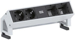 Модул DESK 2 с 2х Шуко и 2х празни модула, цвят Инокс, Bachmann, BACHMANN, B902.411