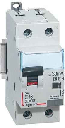 ДТЗ комбинирана DX3 1P+N 10A крива C 300mA тип AC 6kA 2 мод. Legrand, LEGRAND НИСКО НАПРЕЖЕНИЕ, 411033