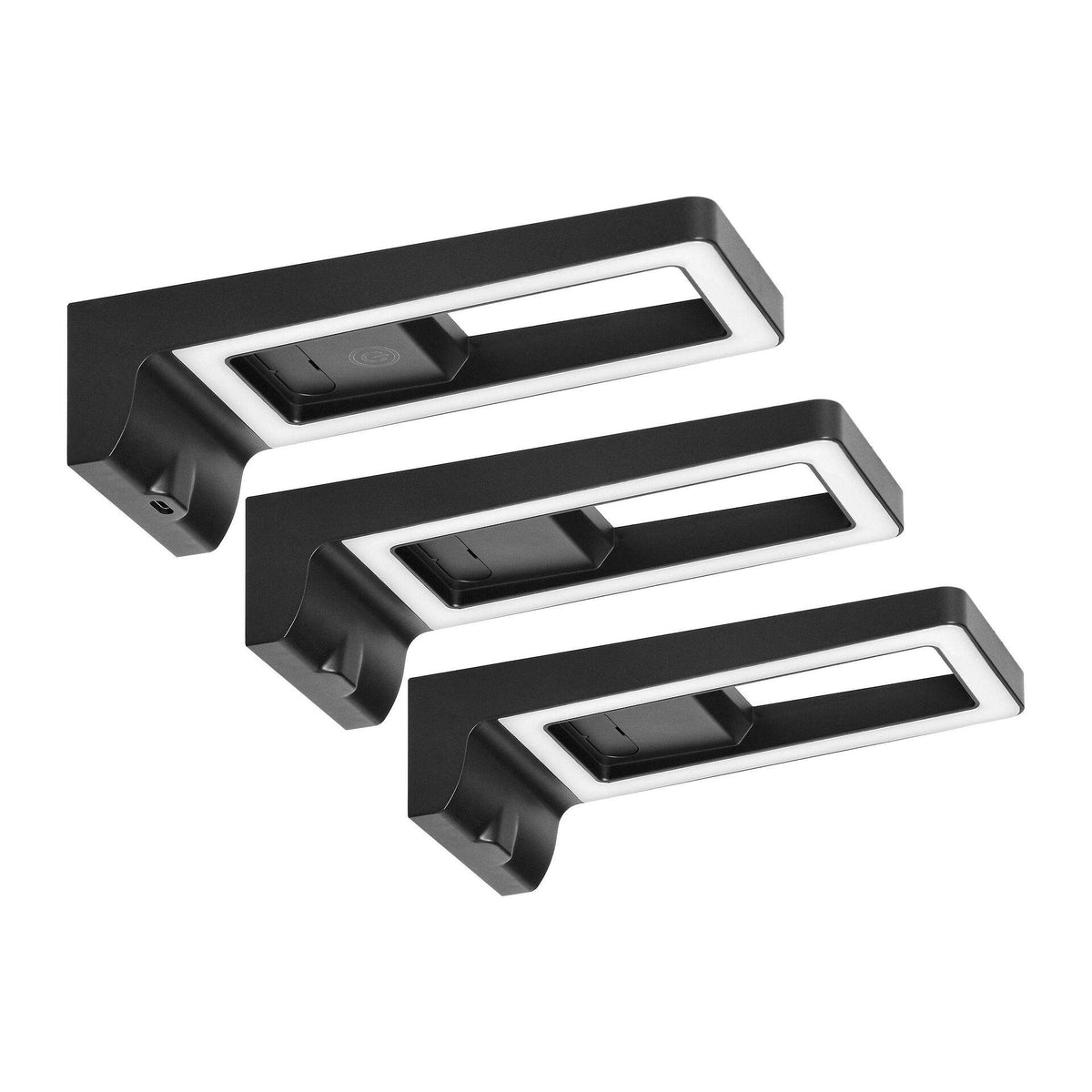 Комплект LED лампи за под  шкафове ARTUS, 3х3W, 3х225lm, 4000К, със сензорен превключвател и USB, черен, ADVITI, AD-OM-6475L4B
