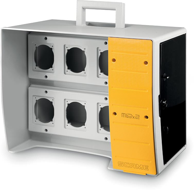 Табло за индустриални контакти и DIN модули IP66, UV, серия MBOX (16 DIN и 6х16A или 32A) Scame, SCAME, 656.0026-000