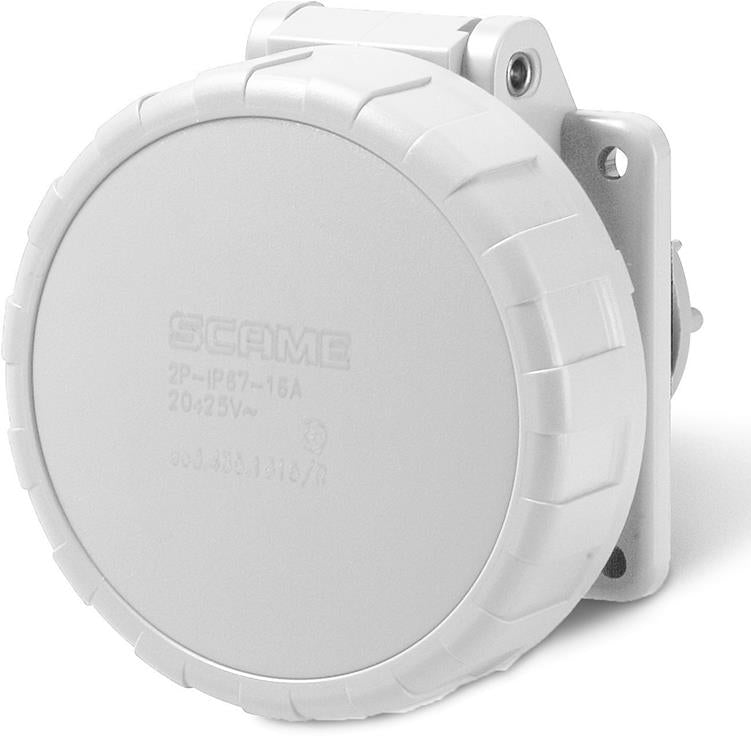 Промишлен панелен контакт 2P 16A 40-50V 55X55мм DC IP67 Scame, SCAME, 435.1617/R