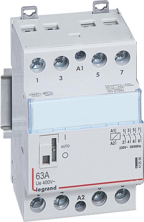 Модулен контактор с ръкохватка CX3, 63A 4NO 220V 3 модула Legrand, LEGRAND НИСКО НАПРЕЖЕНИЕ, 412556