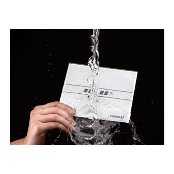 Вентилатор E-100 GTH Hygro  таймер и датчик за влага бяло стъкло ф100мм 115м3/ч 8W, 31dB - E-100GTH бял, CATA