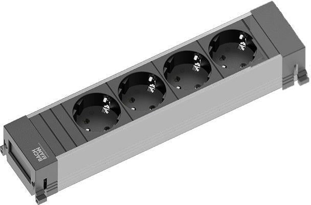 Модул за POWER FRAME 4M с 4х Шуко, цвят Черен, Bachmann, BACHMANN, B916.054