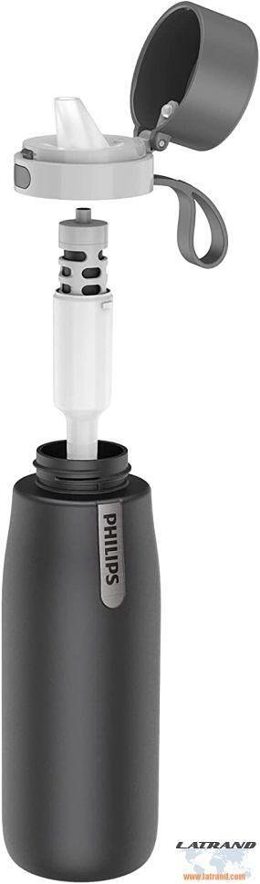 Бутилка за филтрация Philips GoZero Daily 550 мл, черен - AWP2771GRR/58