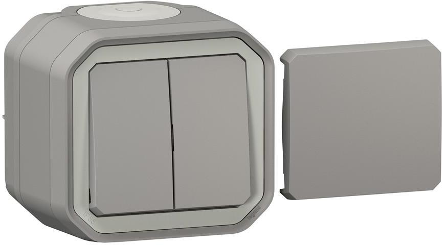 Универсален ключ 5-в-1 моноблок за открит монтаж цвят Сив IP55 Plexo New Legrand, LEGRAND, 69719L