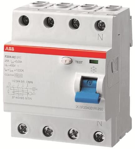 ДТЗ 4P 63A 30mА серия F204 тип A ABB, 2CSF204101U1630