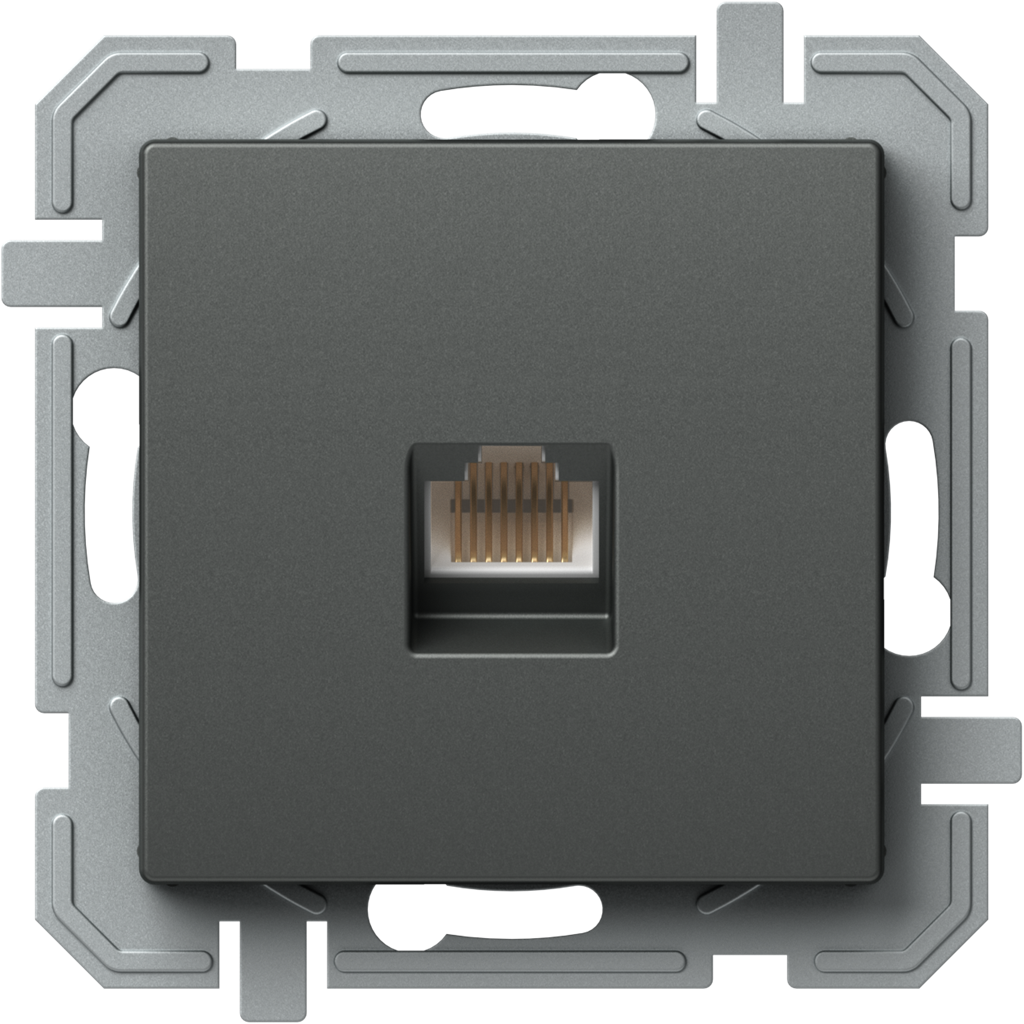 Розетка RJ45 UTP cat.6A цвят Антрацит Logiq TEM, KQ32ATXO