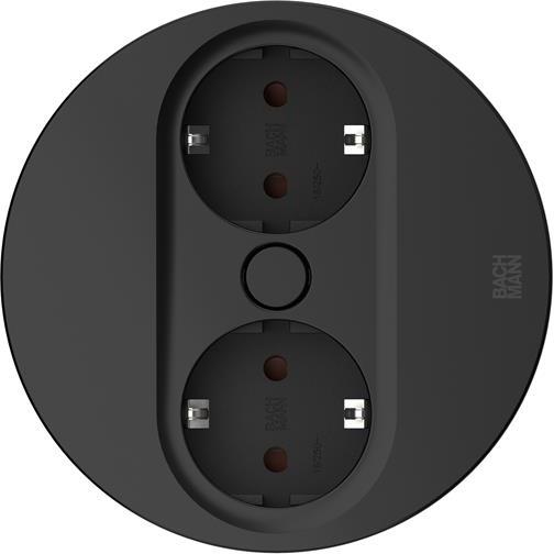 Модул TWIST 2 КРЪГЪЛ с 2х Шуко, с кабел 2м, цвят Черен, Bachmann, BACHMANN, B946.100