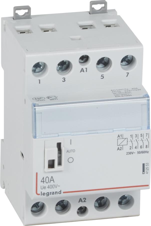 Модулен контактор с ръкохватка CX3, 40A 4NO 220V 3 модула Legrand, LEGRAND НИСКО НАПРЕЖЕНИЕ, 412553
