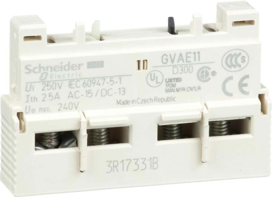 Блок помощни контакти TeSys GVxP 1NO-1NC челен монтаж SE, SCHNEIDER ELECTRIC НИСКО НАПРЕЖЕНИЕ, GVAE11