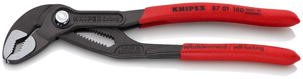 Клещи раздвижени Cobra, червена ръкохватка 180мм, Knipex - K8701180