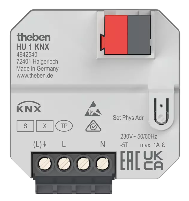 Модул температурен контрол HU1 1х канал 40х40mm KNX Theben, 4942540
