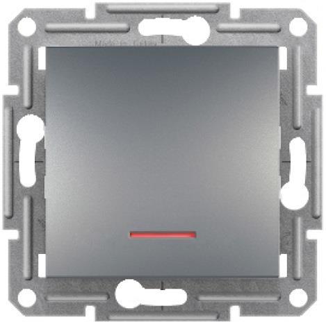Еднополюсен ключ с подсветка цвят Стомана Asfora SE, SCHNEIDER ELECTRIC, EPH1400162