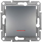 Еднополюсен ключ с подсветка цвят Стомана Asfora SE, SCHNEIDER ELECTRIC, EPH1400162