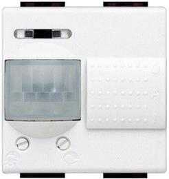 Датчик за движение PIR, 105°, обхват 6m @ h=1.2m, LED ≤ 50W, с ключ, изисква неутрала, 2 мод. цвят бял LL Bticino, BTICINO, N4432