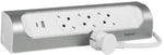 Разклонител ъглов сив 3x2P+E с кабел 1 метър с USB A+C 3A 15W Corner NEW Legrand, LEGRAND, 694502