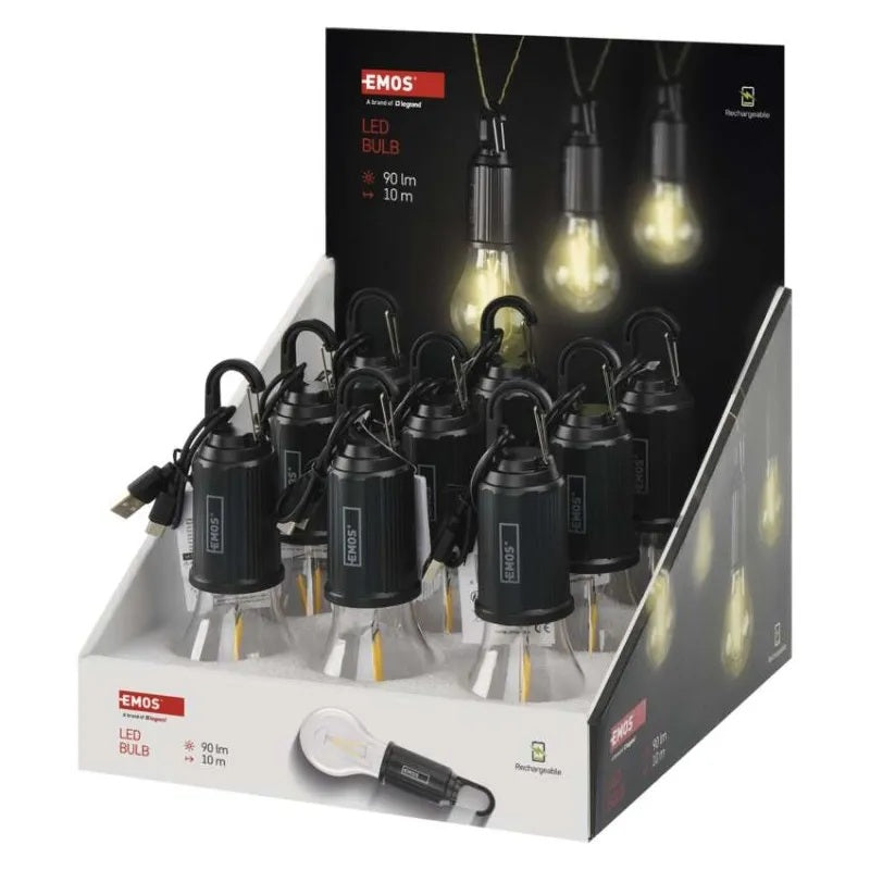 Фенерче къмпинг ЛАМПИ LED 90lm зареждаема 400mAh /9 бр. кутия/ EMOS, P4719