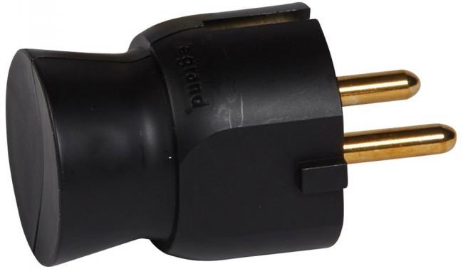 Щепсел черен 2P+Т 16A 250V 90'' изход на кабела /25бр/ Legrand, LEGRAND, 50178