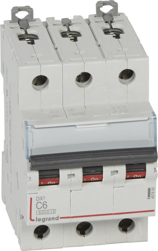 Автоматичен прекъсвач DX3 3P 6A крива С 6kA Legrand, LEGRAND НИСКО НАПРЕЖЕНИЕ, 407855