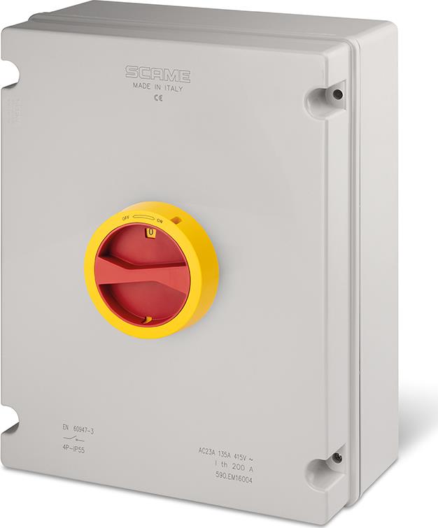Пакетен прекъсвач Y5 160A 3P I-0 в кутия 308x388x128mm IP56 Isolators Scame, SCAME, 590.EM16003
